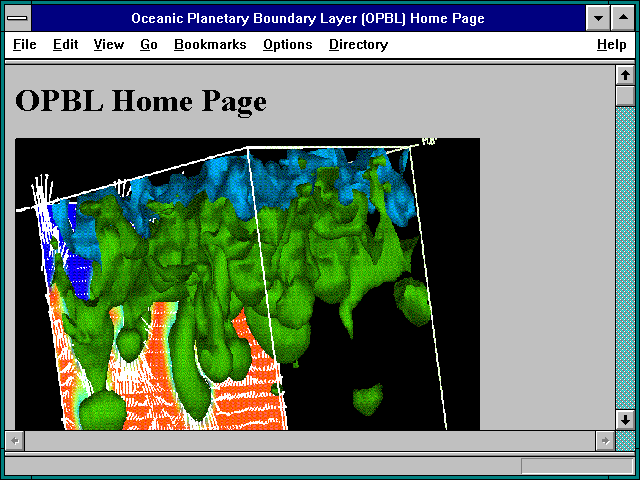 Screenshot of Oceanic Planetary Boundary Layer (OPBL) Home Page