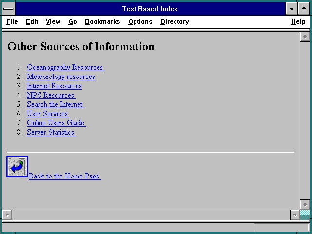 Screenshot of Text Based Index