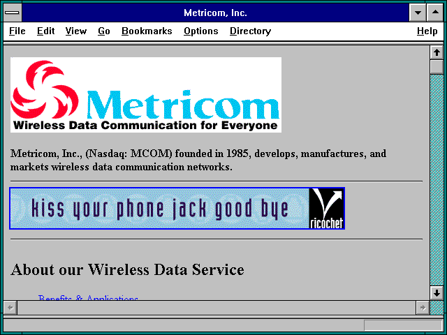 Screenshot of Metricom Inc.