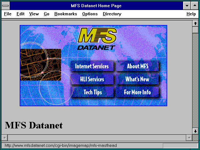 Screenshot of MFS Datanet Home Page