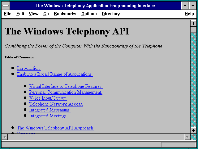 Screenshot of The Windows Telephony Application Programming Interface