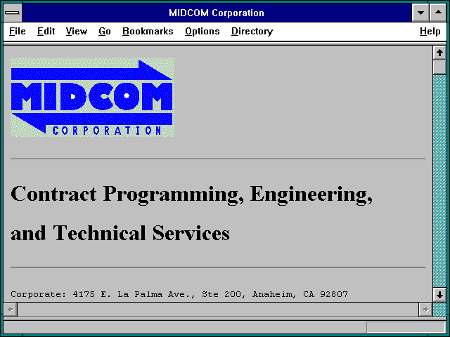 Screenshot of MIDCOM Corporation