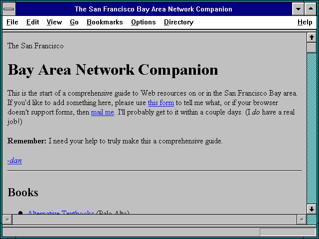 Screenshot of The San Francisco Bay Area Network Companion