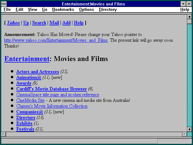 Screenshot of Entertainment:Movies and Films