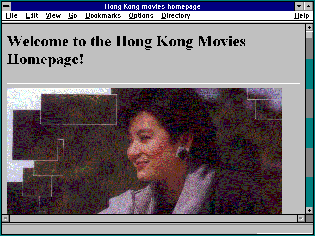 Screenshot of Hong Kong movie-related links
