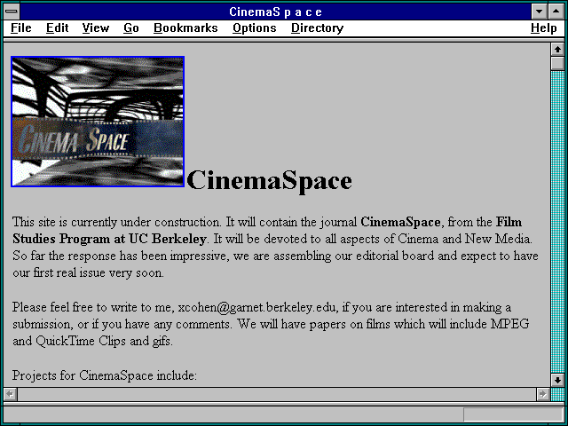 Screenshot of CinemaS p a c e