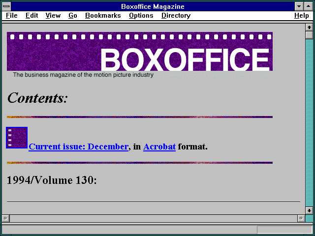 Screenshot of Boxoffice Magazine
