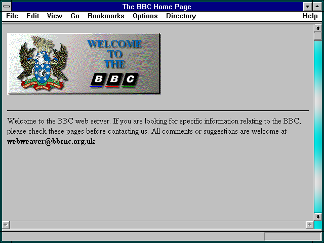 Screenshot of The BBC Home Page