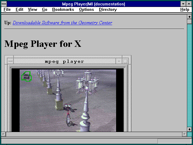 Screenshot of Mpeg Player/MI (documentation)