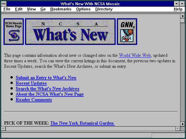 Screenshot of What's New With NCSA Mosaic