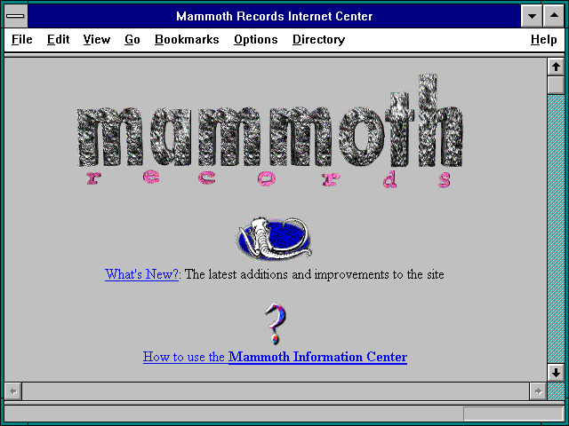 Screenshot of Mammoth Records Internet Center