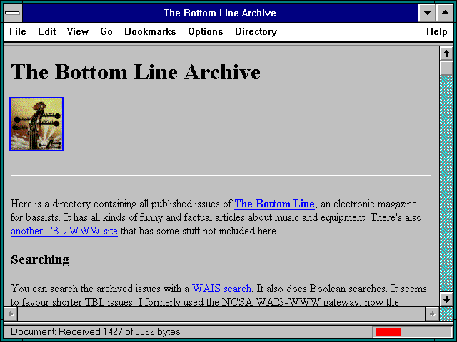 Screenshot of The Bottom Line Archive