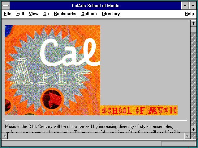 Screenshot of CalArts School of Music