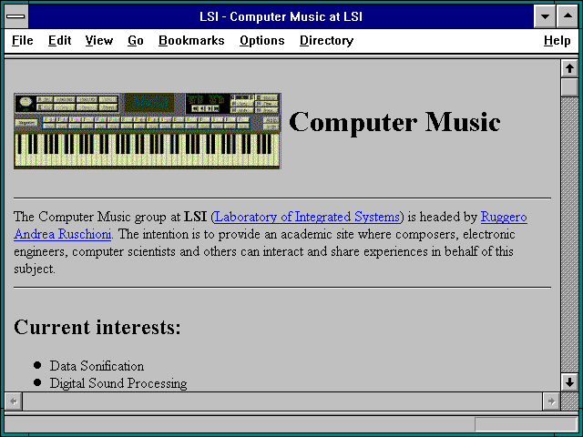 Screenshot of LSI - Computer Music at LSI