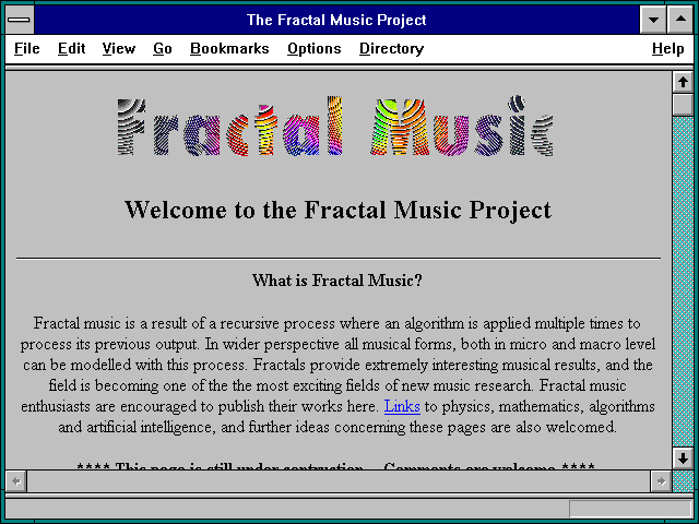 Screenshot of The Fractal Music Project