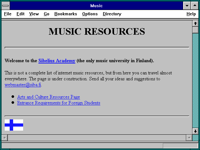 Screenshot of Sibelius Academy--Music Resources