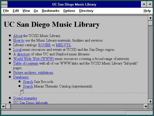 Screenshot of UC San Diego Music Library