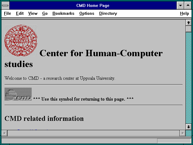 Screenshot of CMD Home Page