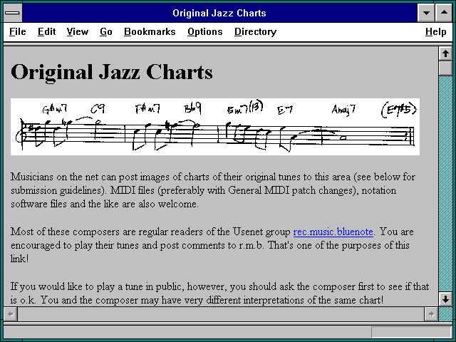Screenshot of Original Jazz Charts