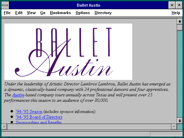Screenshot of Ballet Austin