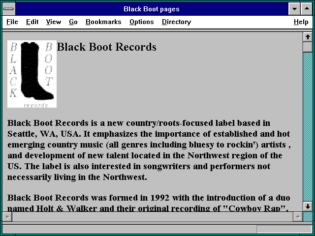 Screenshot of Black Boot pages