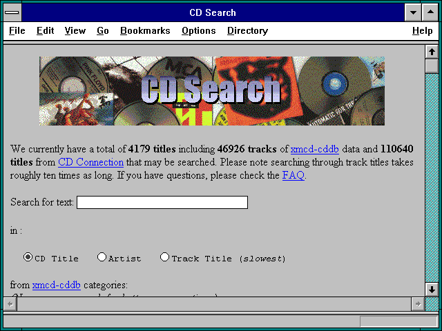 Screenshot of CD Search