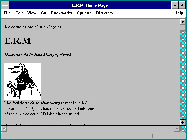 Screenshot of E.R.M. Home Page
