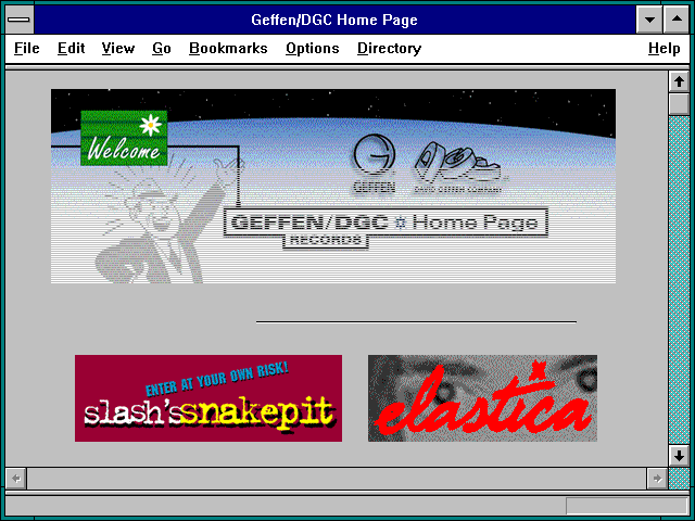 Screenshot of Geffen/DGC Home Page