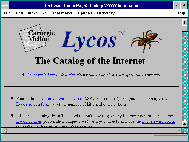 Screenshot of Carnegie Mellon University--Informedia Project