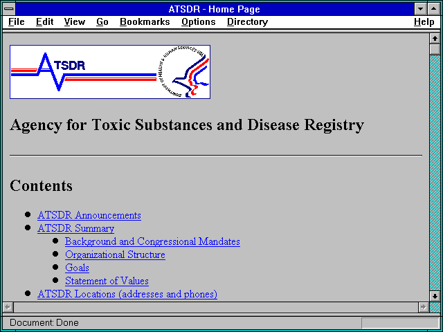 Screenshot of ATSDR - Home Page