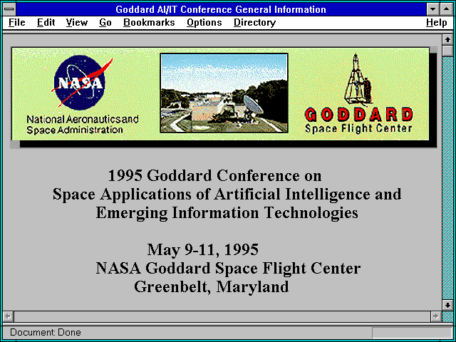 Screenshot of Goddard AI/IT Conference General Information