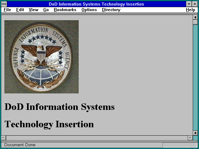 Screenshot of DoD Information Systems Technology Insertion