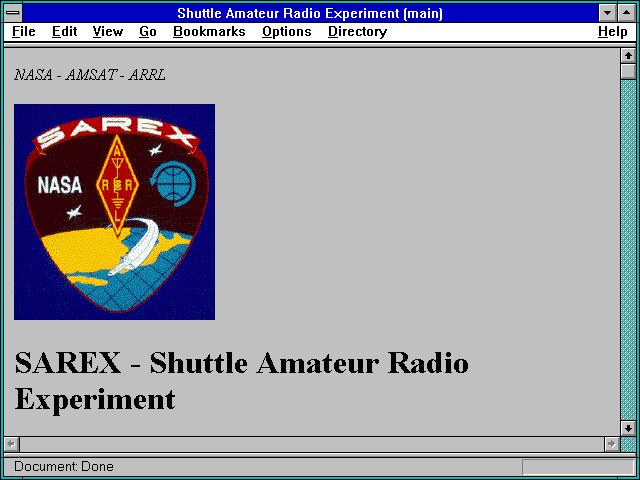 Screenshot of Shuttle Amateur Radio Experiment (main)