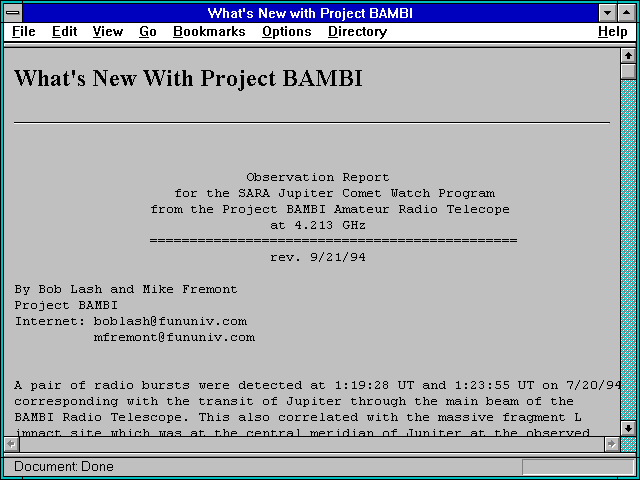 Screenshot of What's New with Project BAMBI