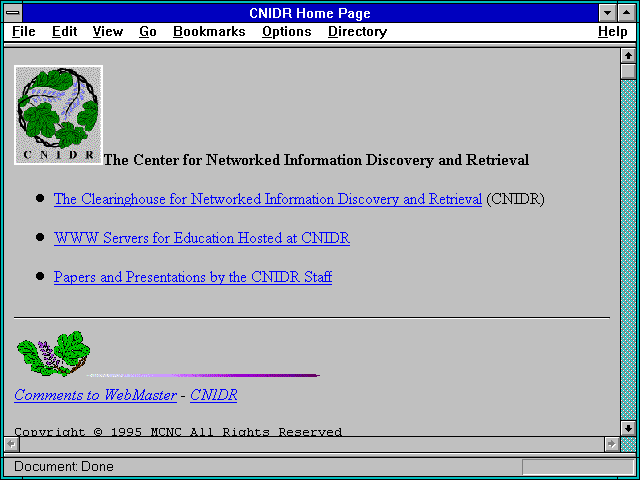 Screenshot of CNIDR Home Page