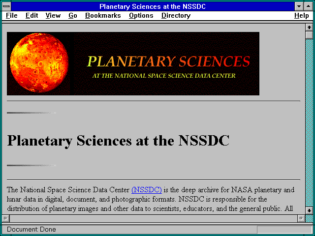 Screenshot of Astronomical Data Center.