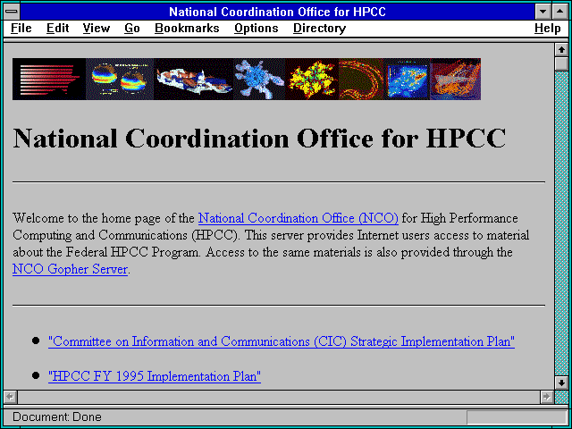 Screenshot of High Performance Computing and Communications