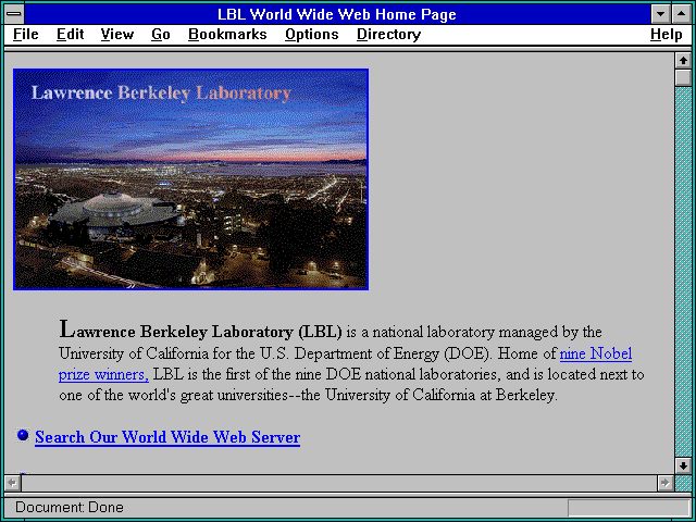 Screenshot of Lawrence Berkeley Lab Image Library
