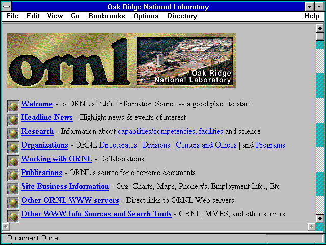 Screenshot of Oak Ridge Centers for Manufacturing Technology