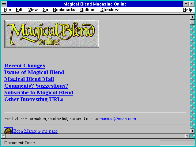 Screenshot of Magical Blend Magazine Online