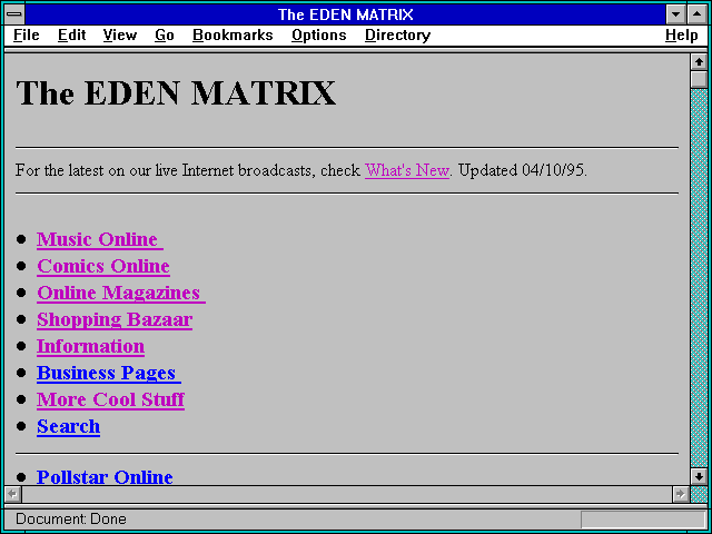 Screenshot of The EDEN MATRIX