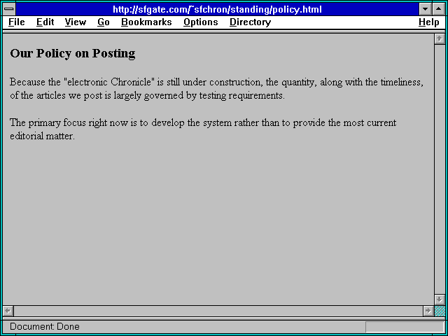 Screenshot of Our Policy on Posting