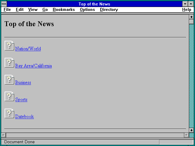 Screenshot of Top of the News