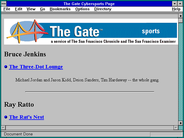 Screenshot of The Gate Cybersports Page