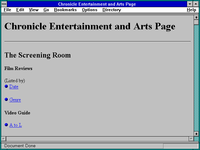Screenshot of t and Arts Page