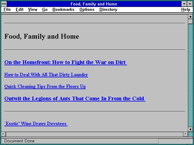 Screenshot of Food Family and Home