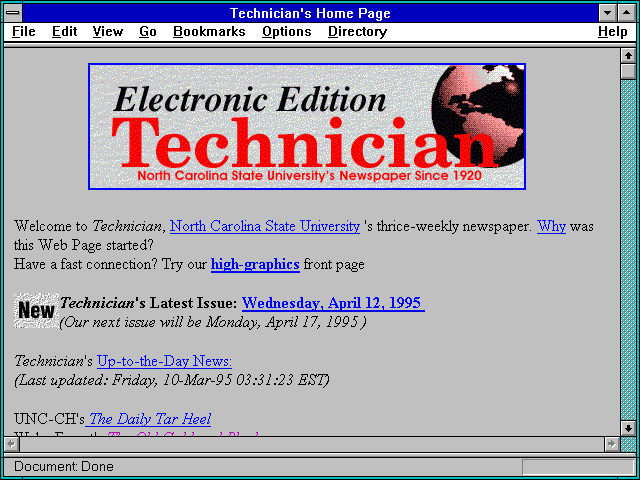 Screenshot of Technician's Home Page