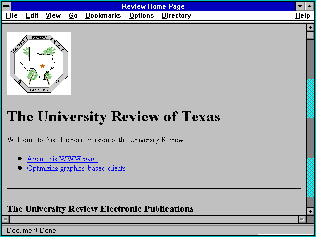 Screenshot of Review Home Page