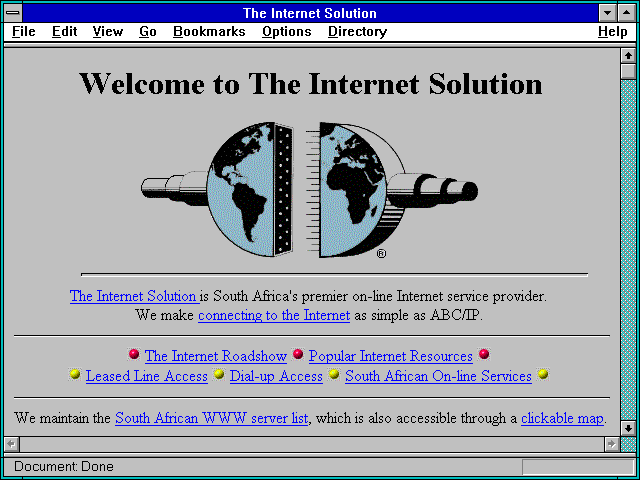 Screenshot of The Internet Solution of South Africa