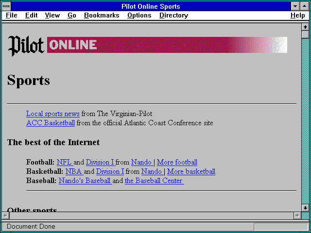 Screenshot of Pilot Online Sports